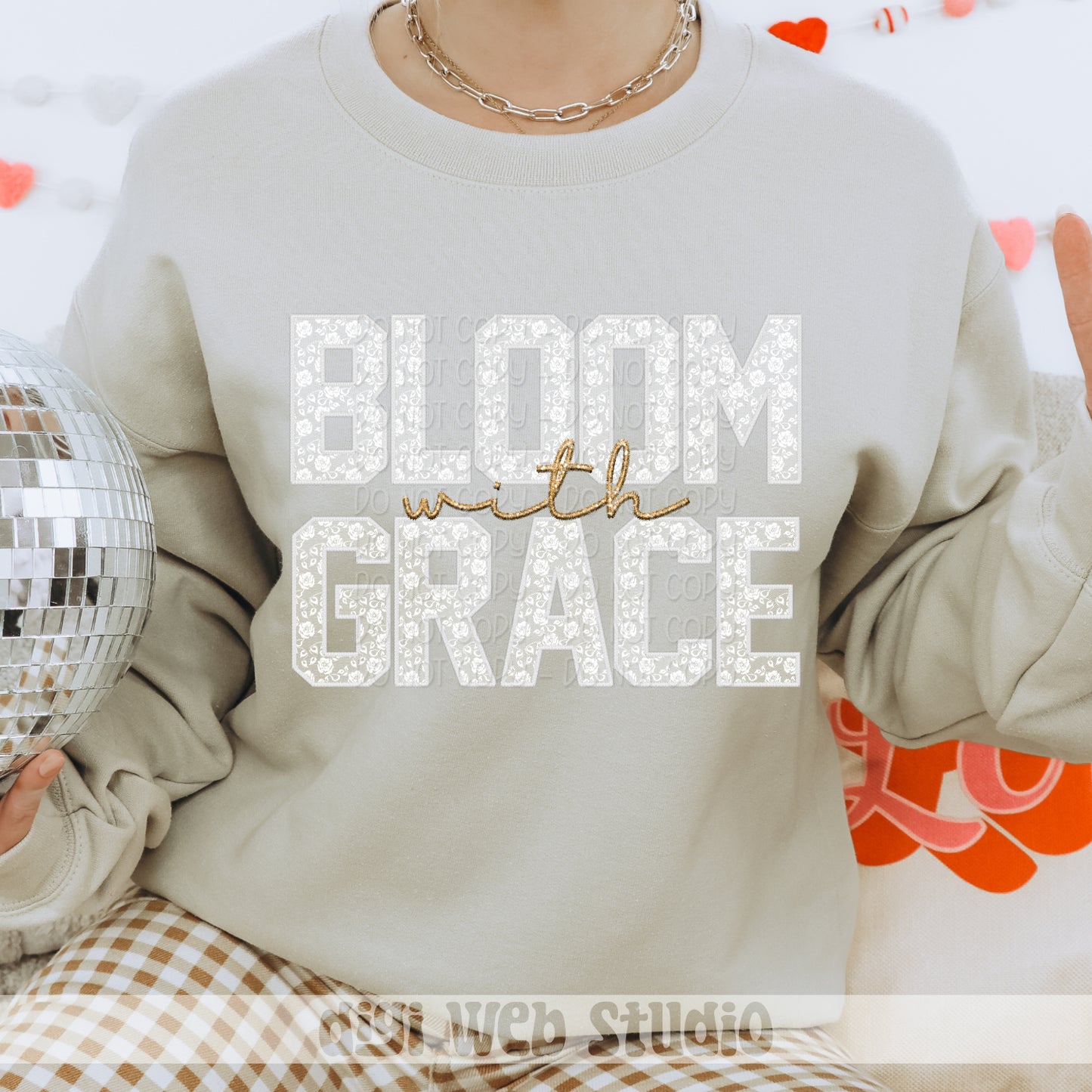 Faux Embroidery White Lace Bloom With Grace 1 - 2025 Digital PNG Design