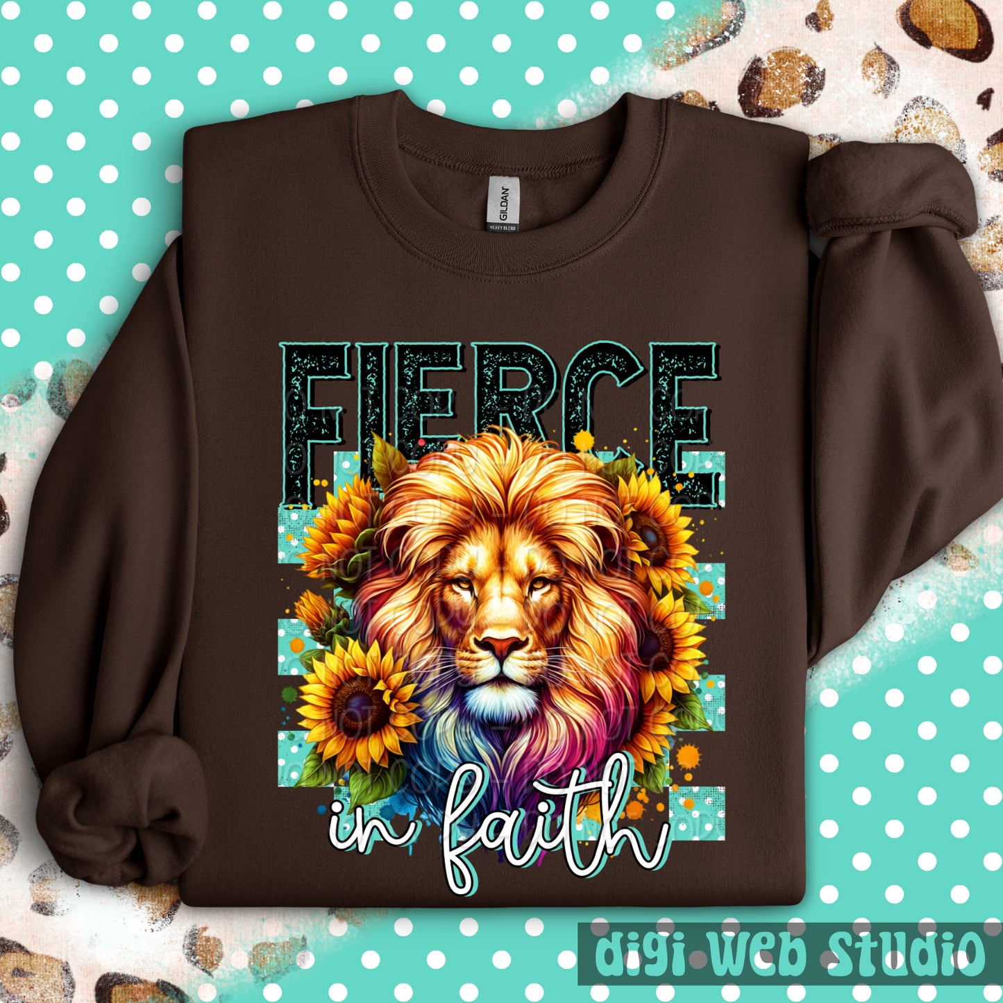 Fierce In Faith Lion 1 - 2025 Digital PNG Design