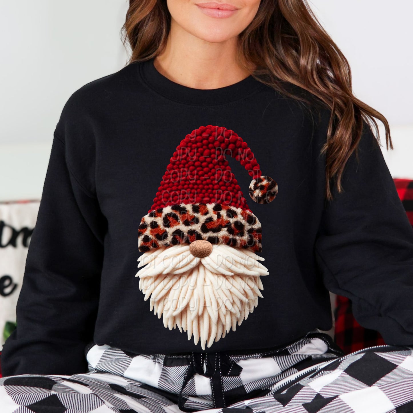 Faux Yarn Gnome w/ Red & Leopard Print Hat 2 - 2025 Digital PNG Design