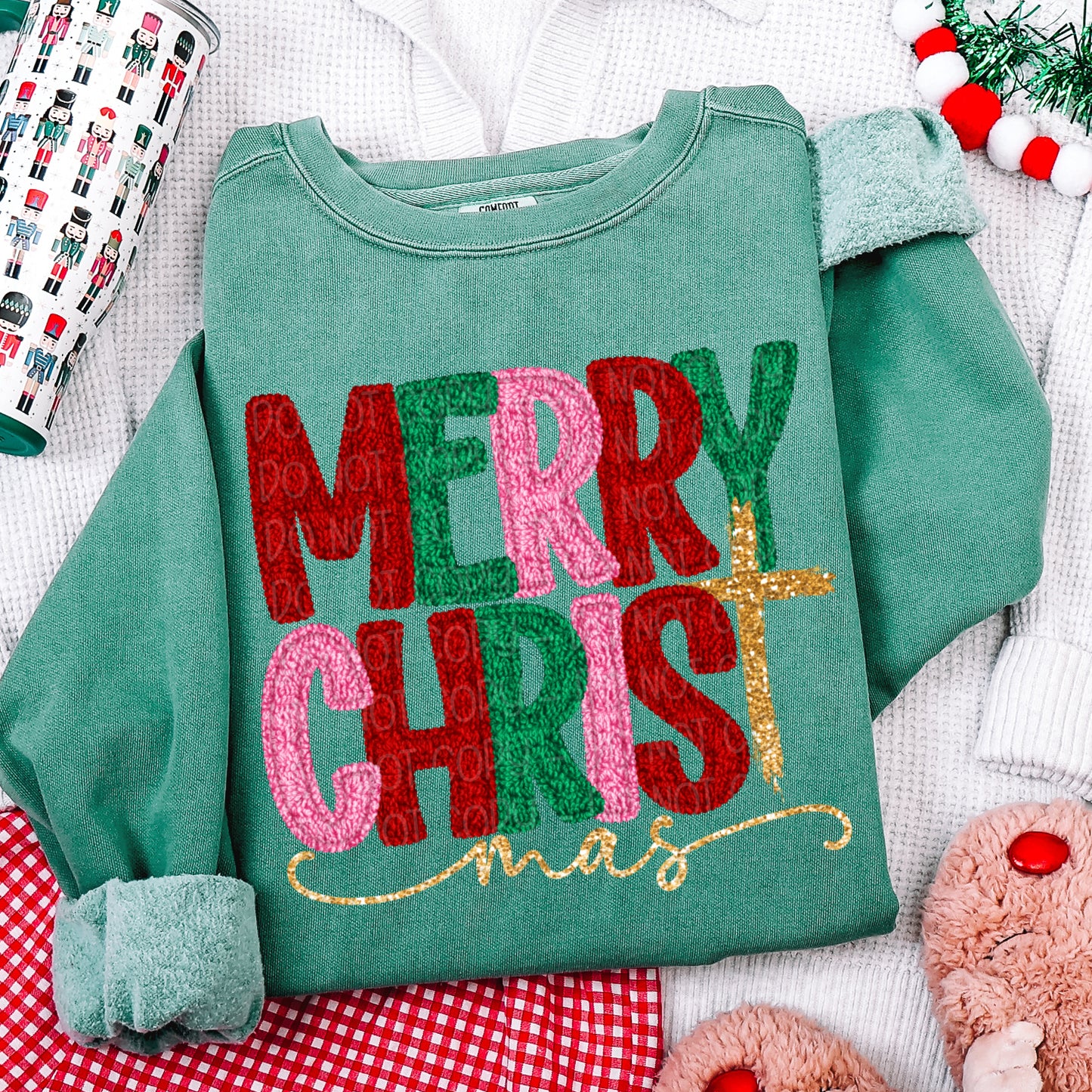 Faux Yarn Merry CHRISTmas 1 - 2025 Digital PNG Design