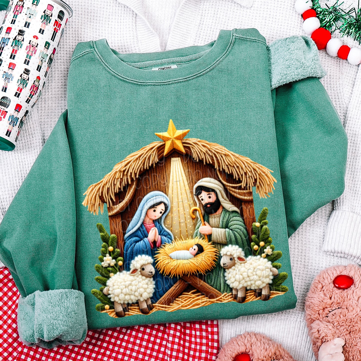 Faux Yarn Nativity Scene 1 - 2025 Digital PNG Design