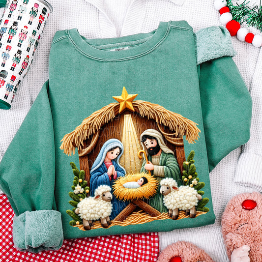 Faux Yarn Nativity Scene 1 - 2025 Digital PNG Design