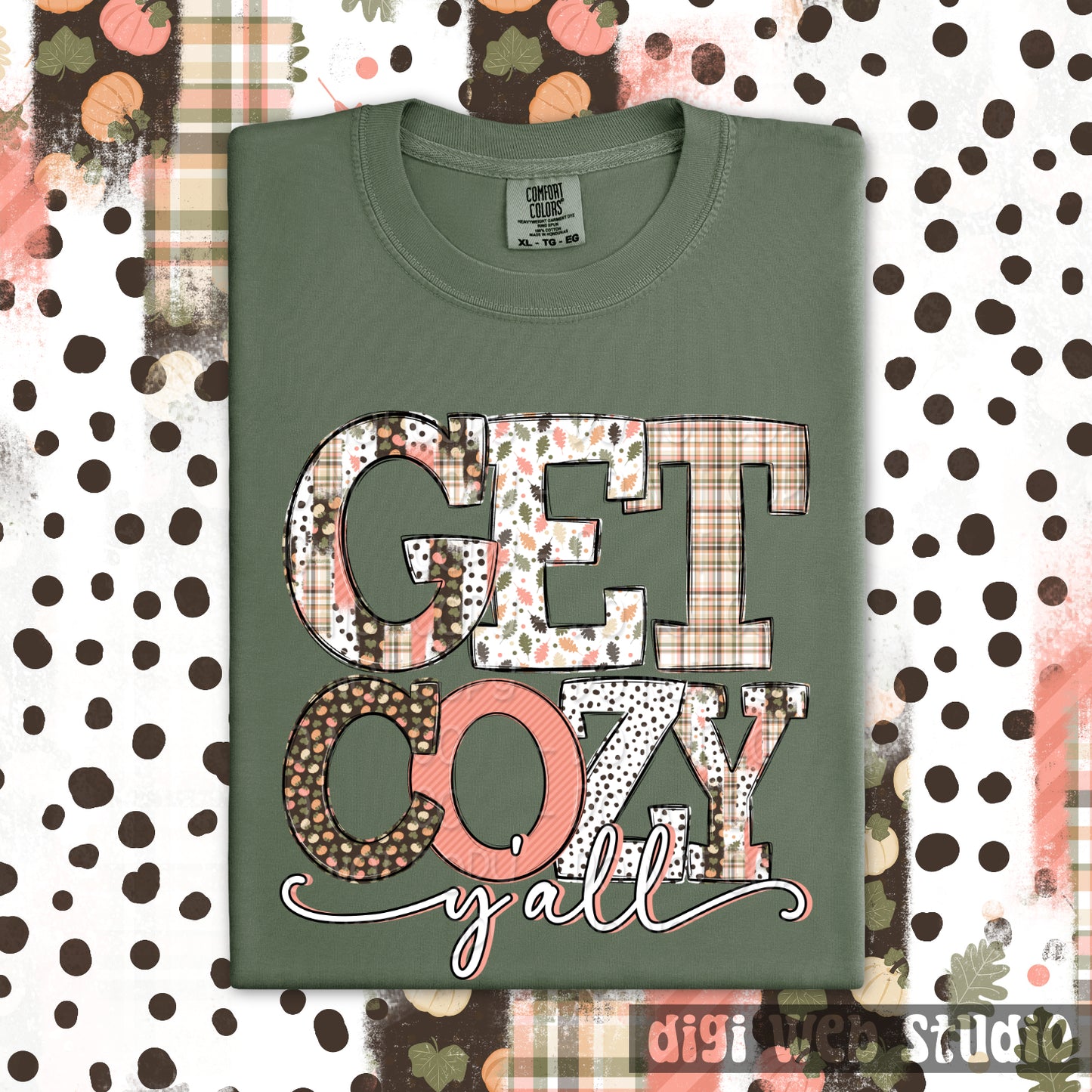 Get Cozy Y'all 1 - 2025 Digital PNG Design