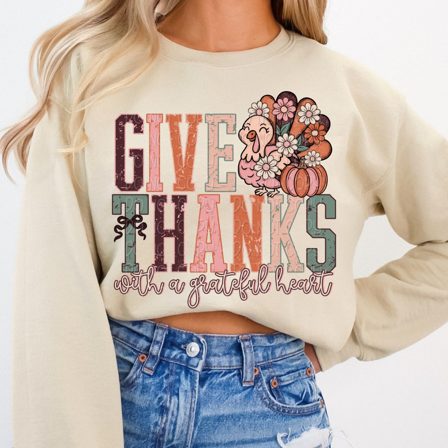 Give Thanks With A Grateful Heart 1 - 2025 Digital PNG Design