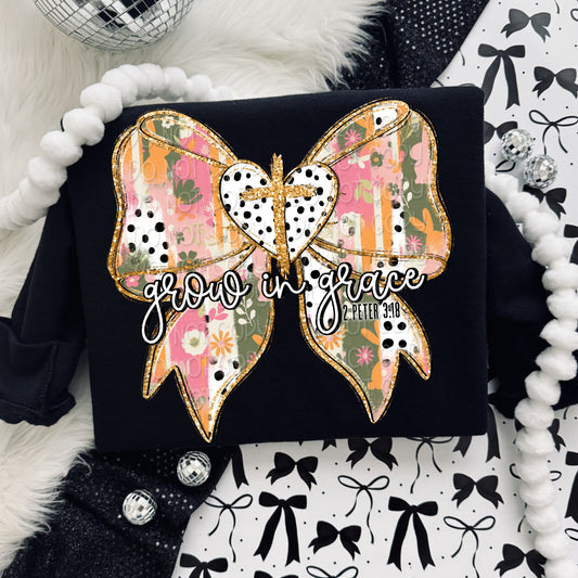 Grow In Grace Easter Bow 1 - Digital PNG Design