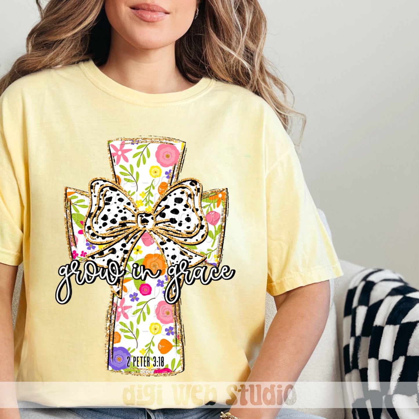 Grow In Grace Cross 1 - 2025 Digital PNG Design