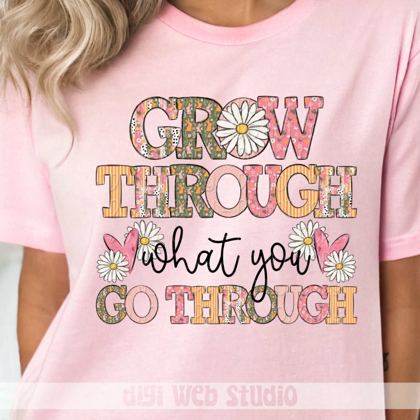 Grow Through What You Go Through 1 - 2025 Digital PNG Design