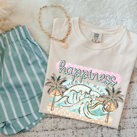 Happiness Comes In Waves 1 - 2026 Digital PNG Design