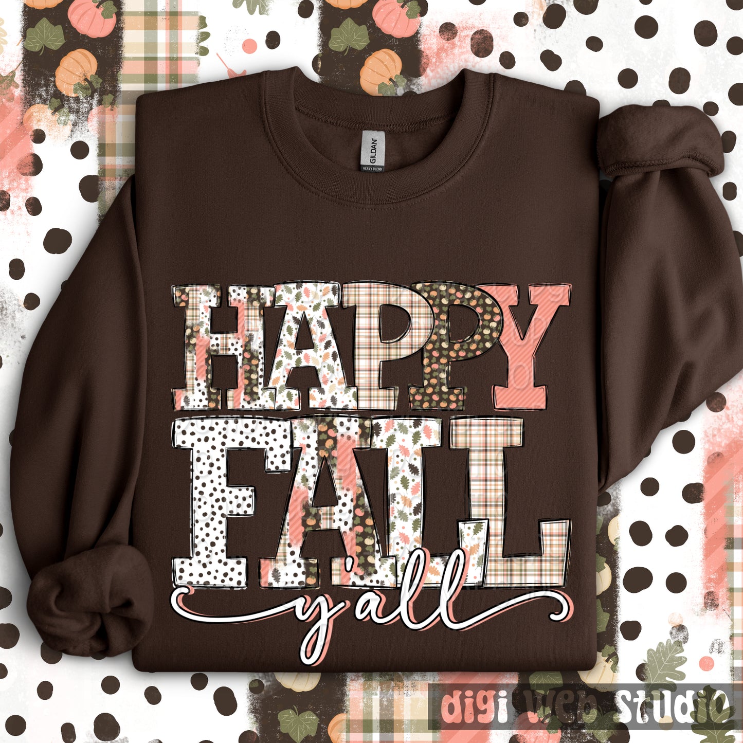 Happy Fall Y'all 1 - 2025 Digital PNG Design