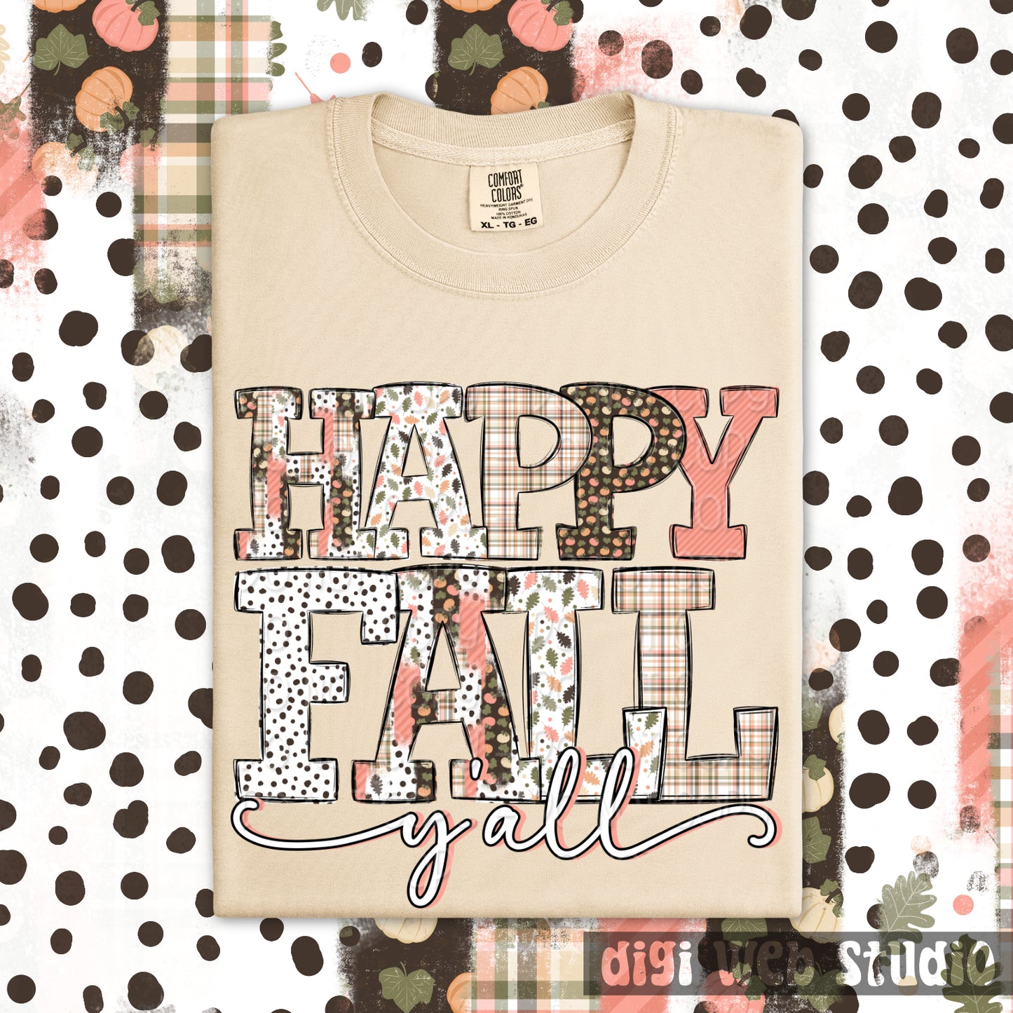Happy Fall Y'all 1 - 2025 Digital PNG Design