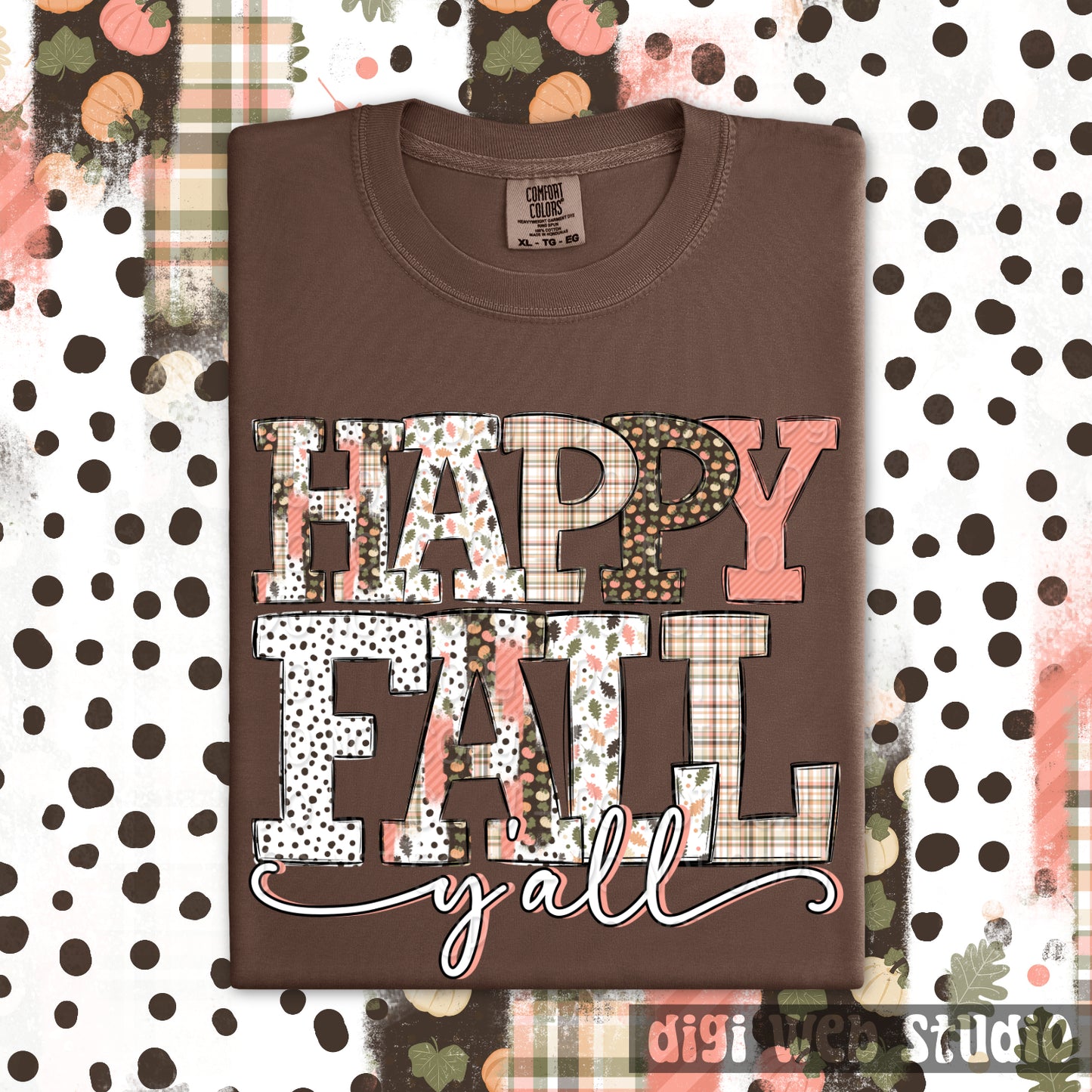 Happy Fall Y'all 1 - 2025 Digital PNG Design