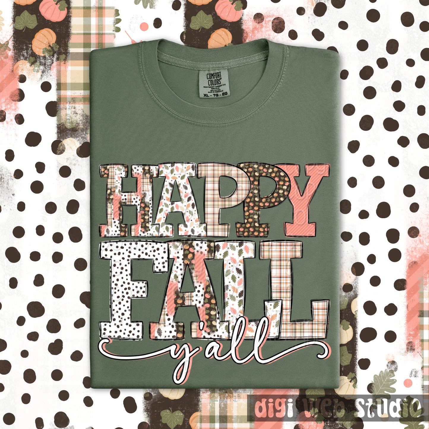 Happy Fall Y'all 1 - 2025 Digital PNG Design