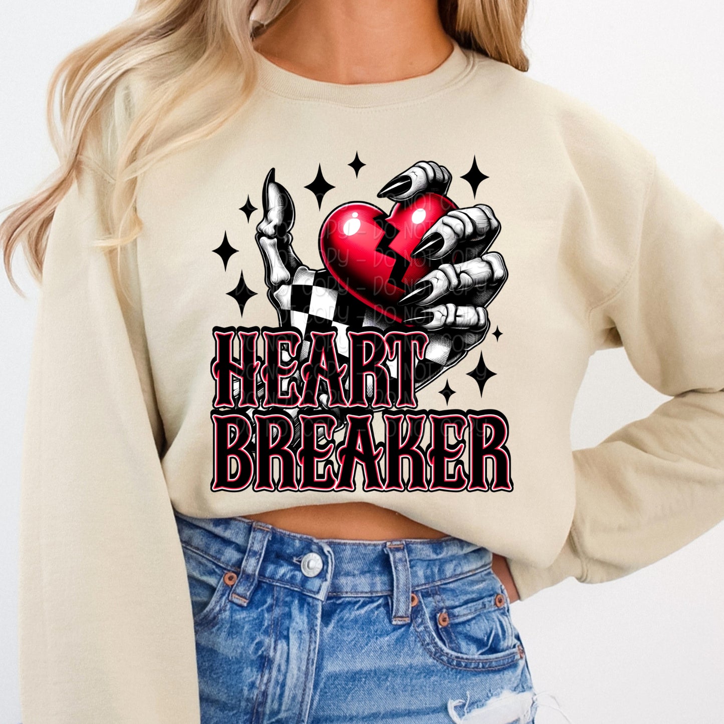 Heart Breaker Checker Hand w/ Matching Sleeve 1 - Digital Design PNG