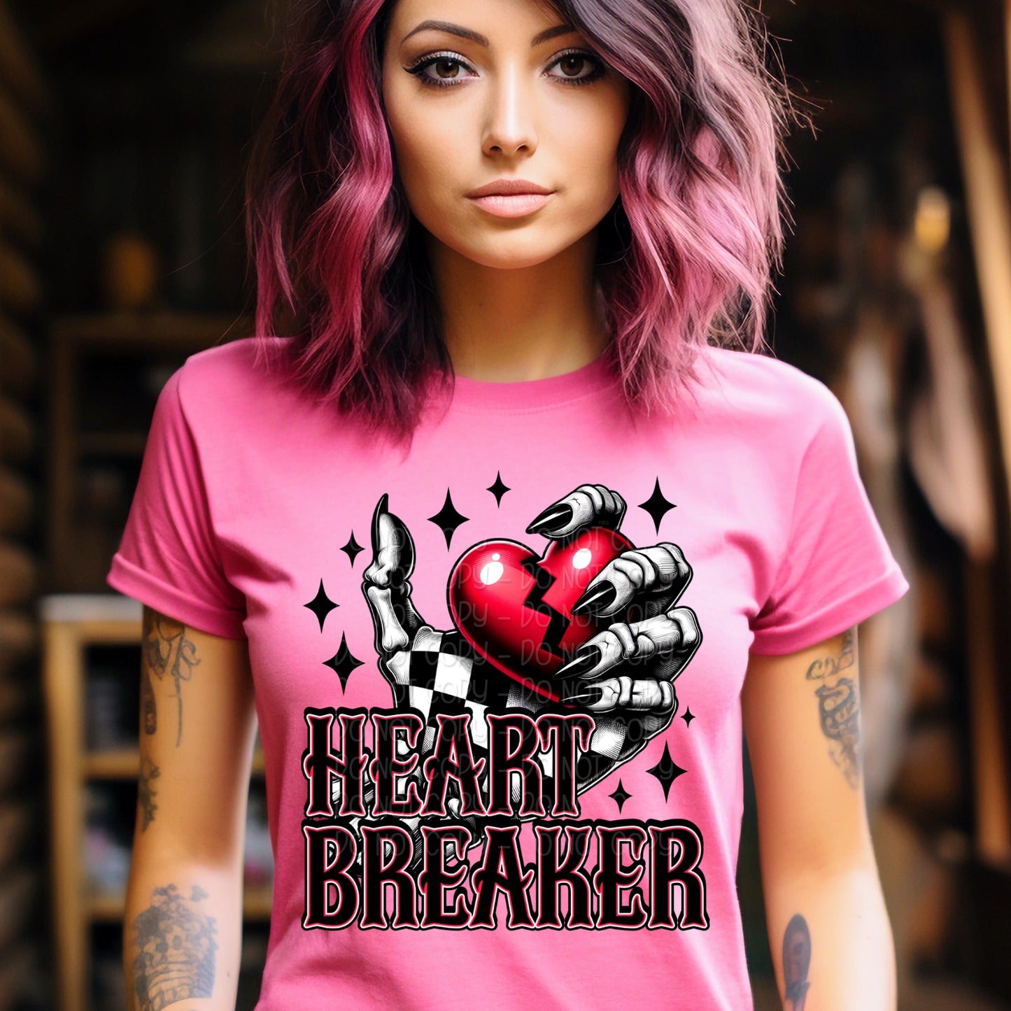 Heart Breaker Checker Hand w/ Matching Sleeve 1 - Digital Design PNG