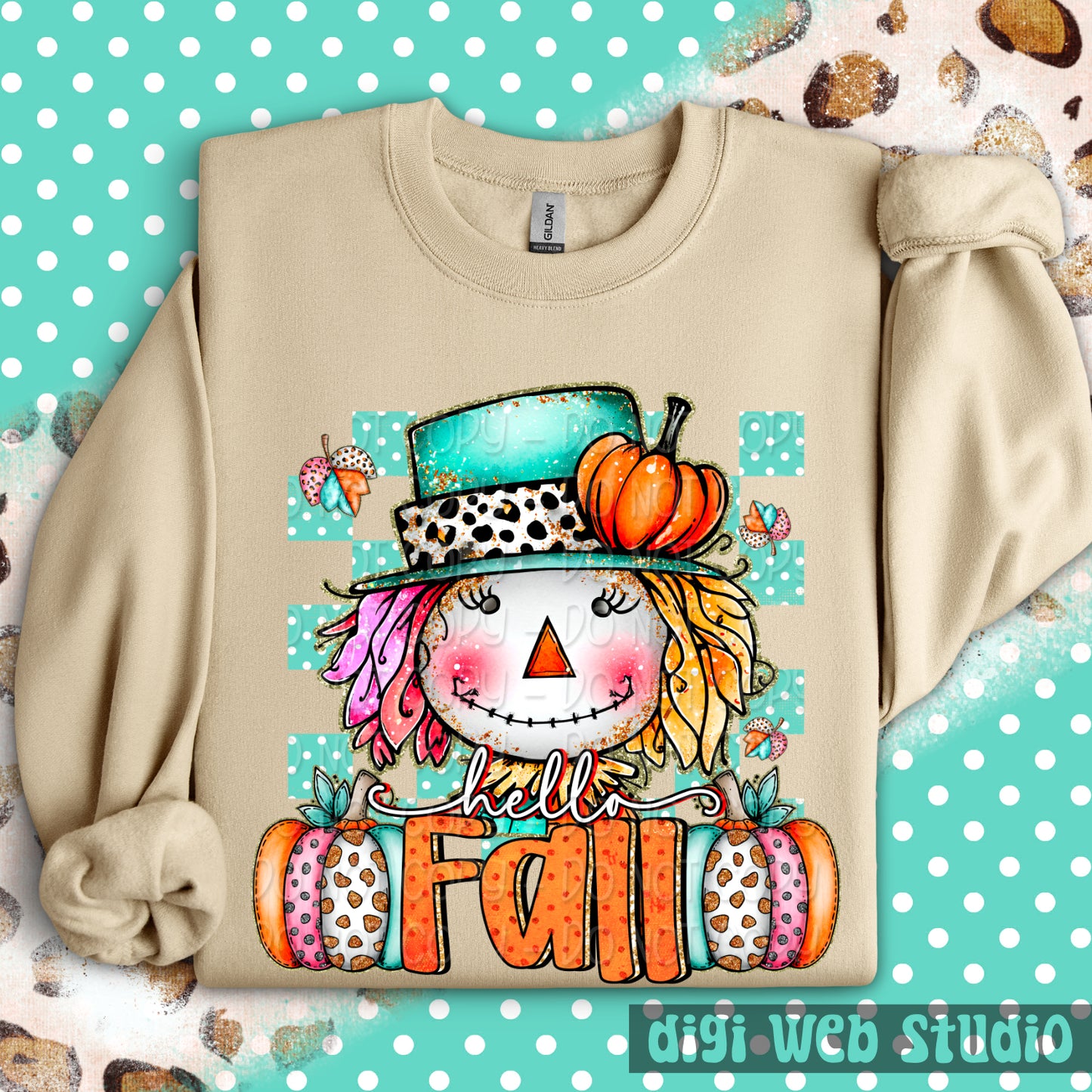 Hello Fall Scarecrow 1 - 2025 Digital PNG Design