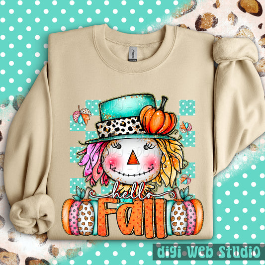 Hello Fall Scarecrow 1 - 2025 Digital PNG Design