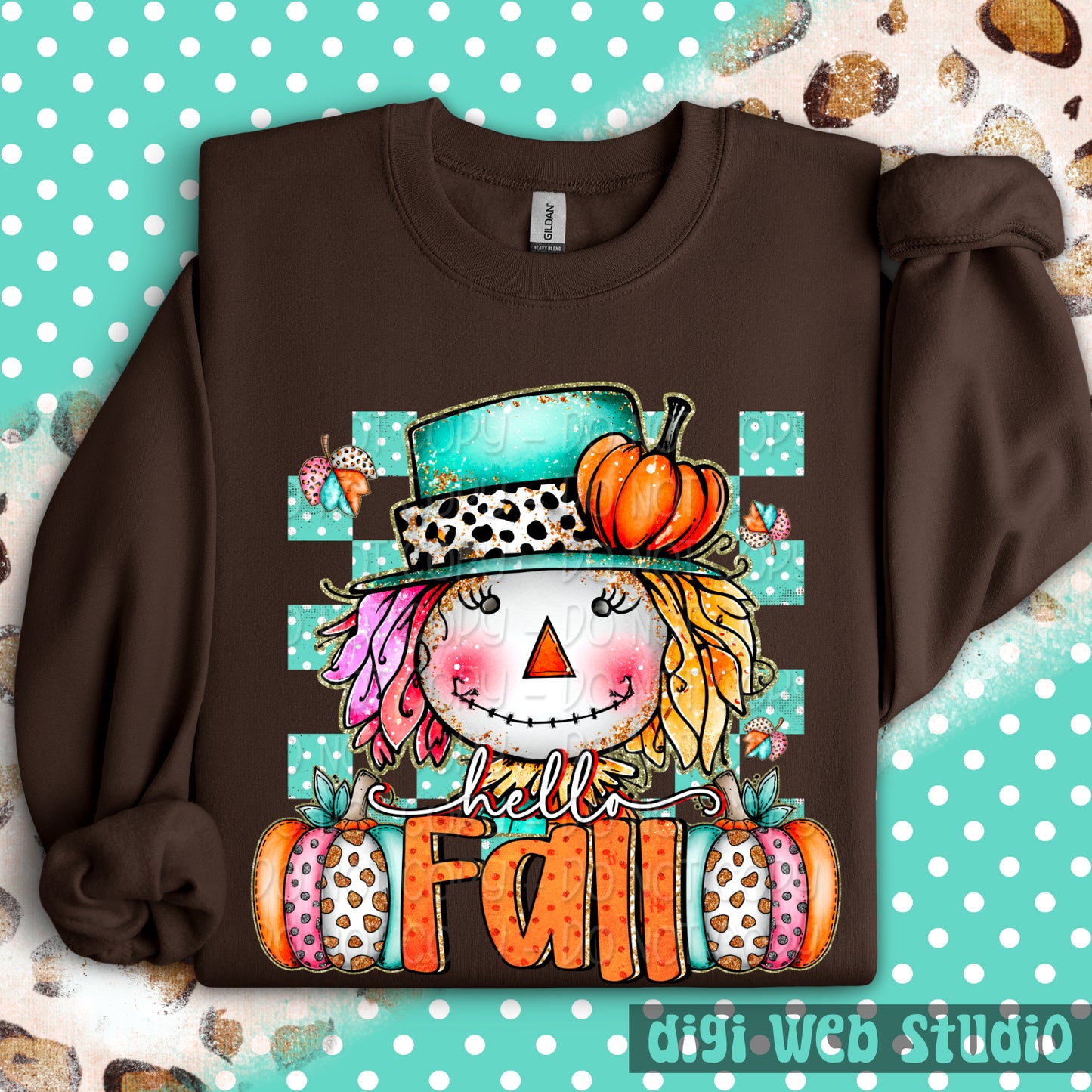 Hello Fall Scarecrow 1 - 2025 Digital PNG Design