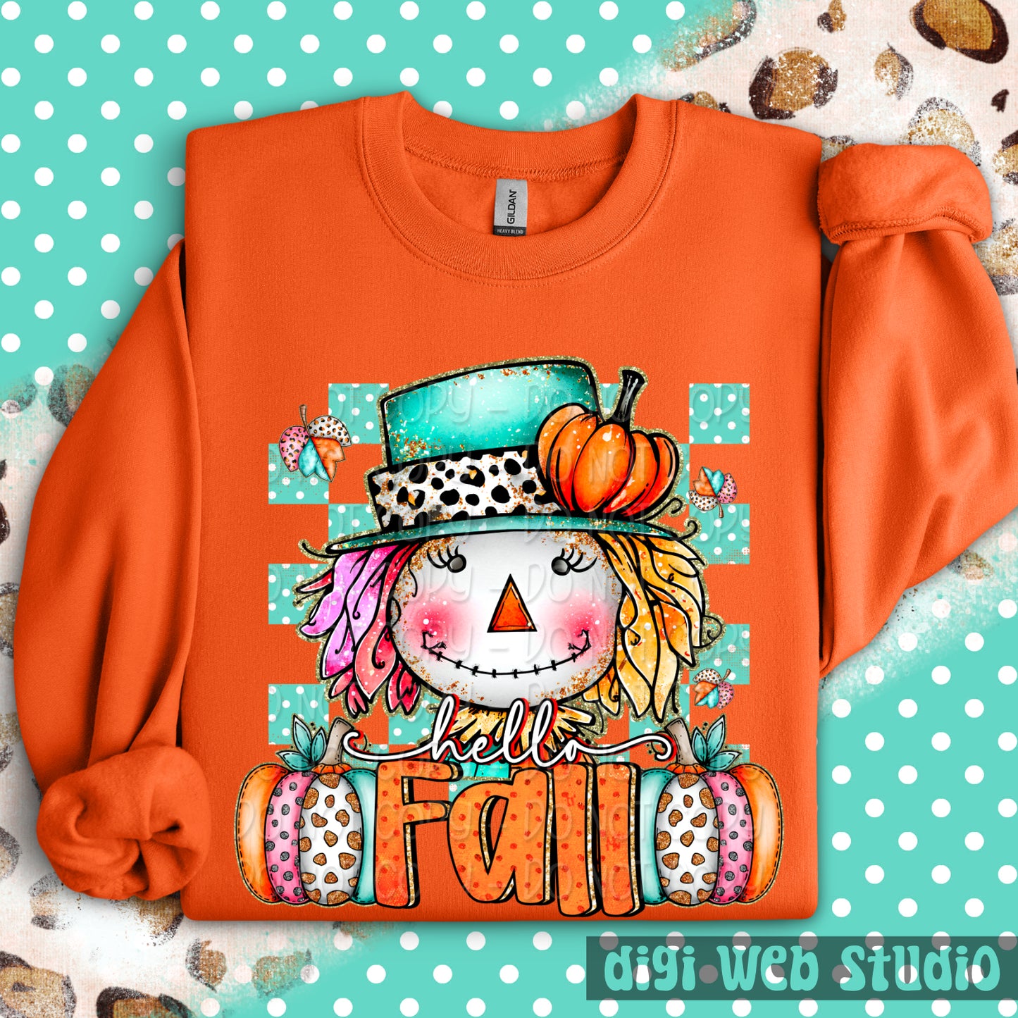 Hello Fall Scarecrow 1 - 2025 Digital PNG Design