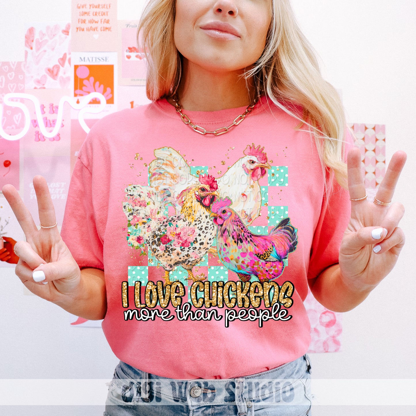 I Love Chickens More Than People 1 - 2025 Digital PNG Design