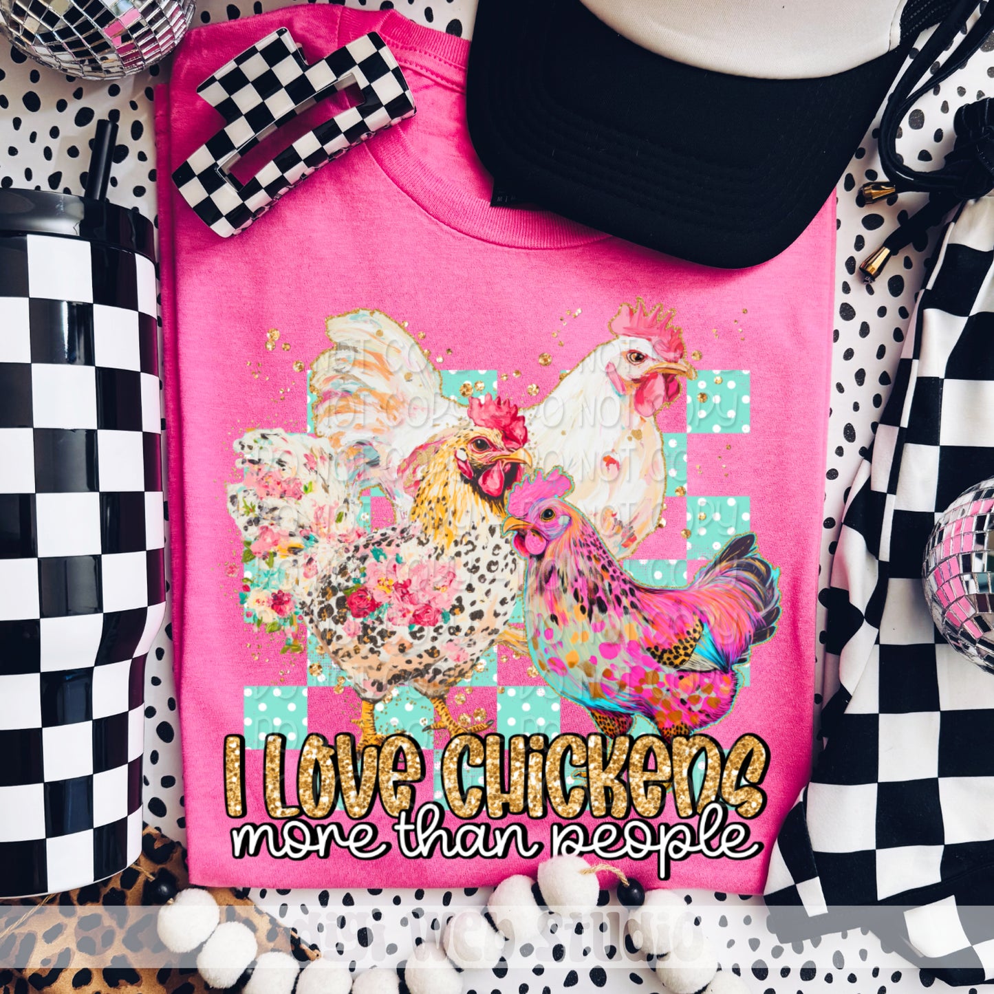 I Love Chickens More Than People 1 - 2025 Digital PNG Design