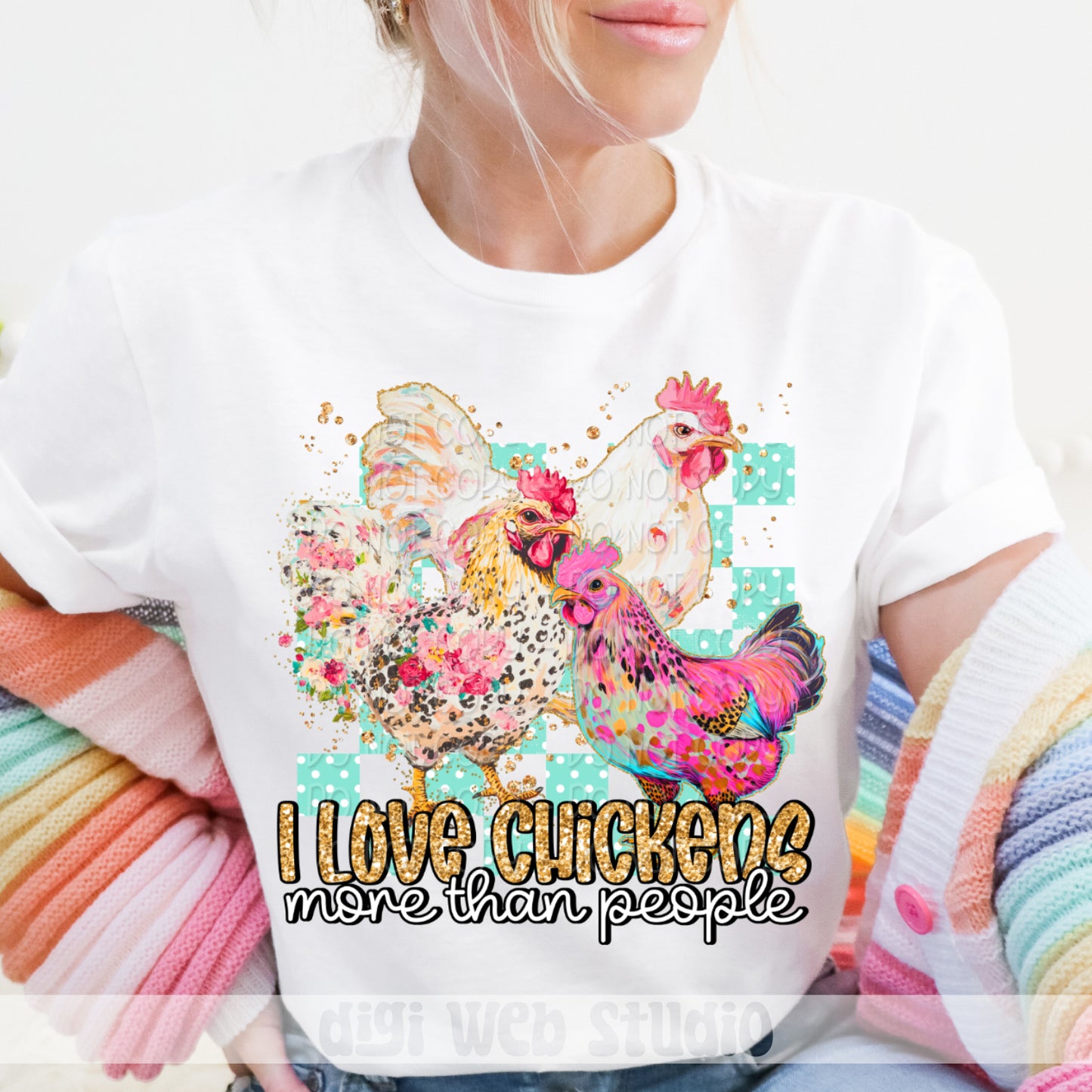 I Love Chickens More Than People 1 - 2025 Digital PNG Design