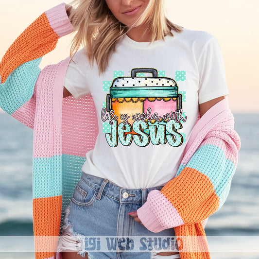 Life Is Cooler With Jesus 1 - 2025 Digital PNG Design