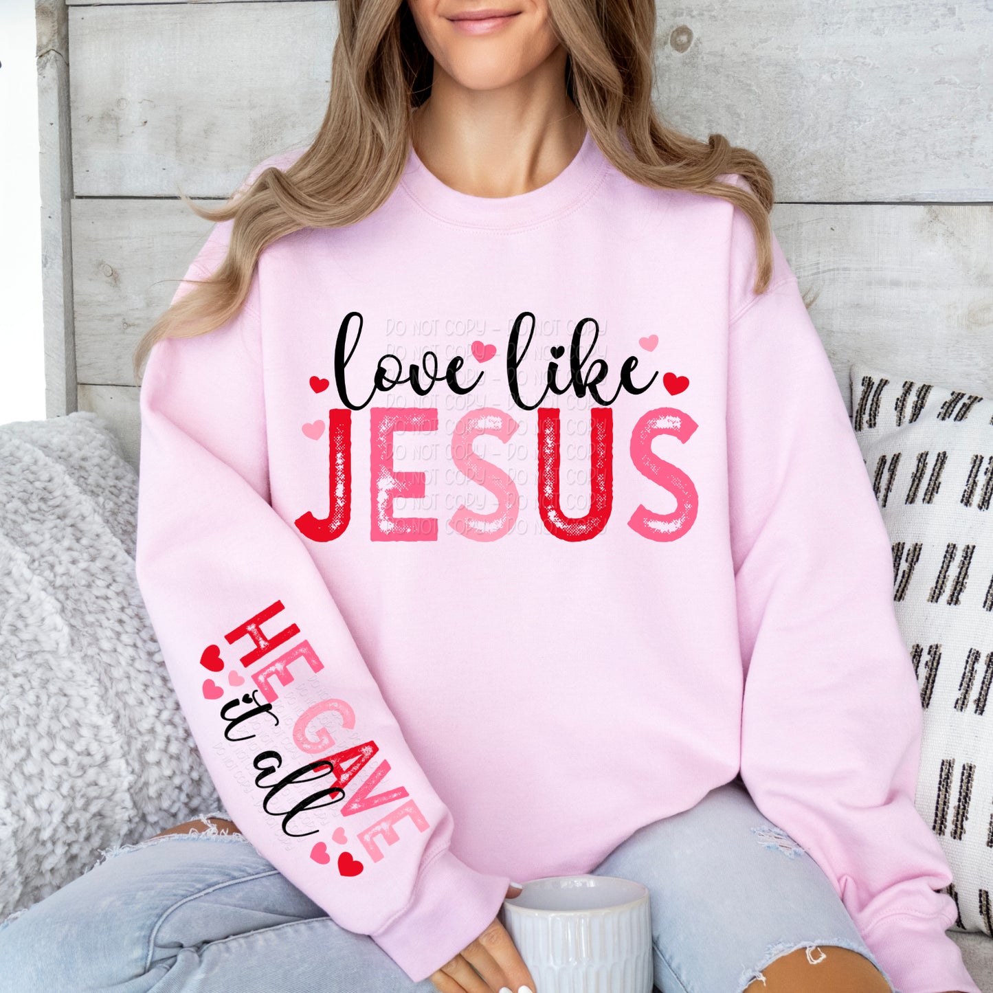 Love Like Jesus w/ Matching Sleeve 1 - Digital Design PNG