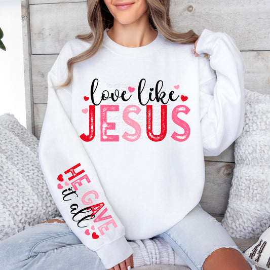 Love Like Jesus w/ Matching Sleeve 1 - Digital Design PNG