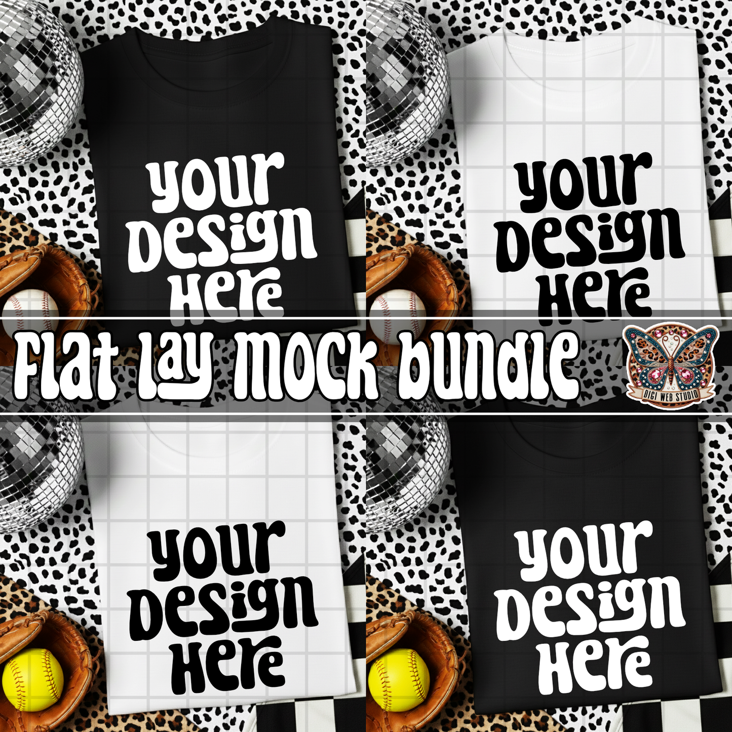 Baseball & Softball Checker & Leopard 1 - Mock Bundle