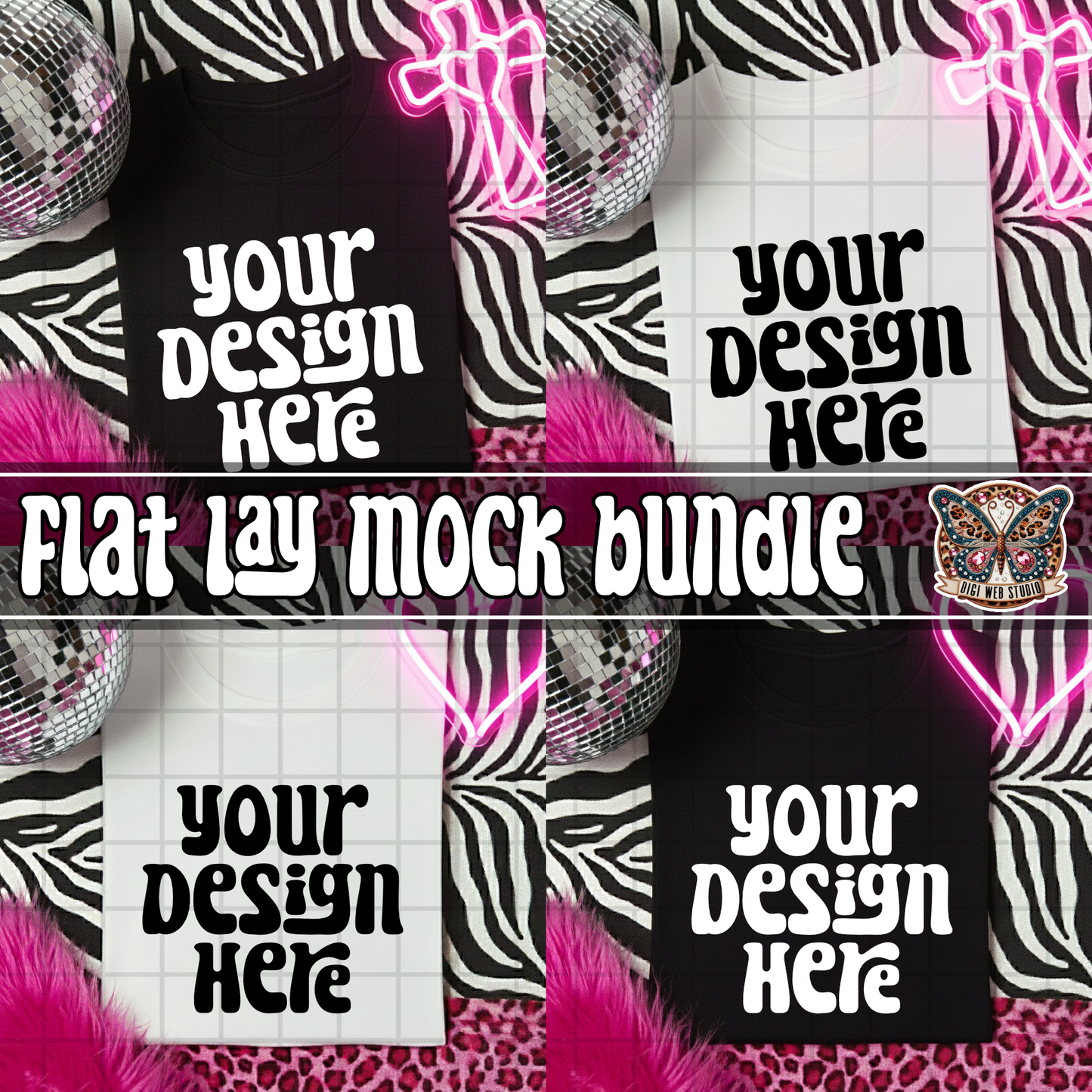 Neon, Zebra & Hot Pink Leopard 3 - Mock Bundle