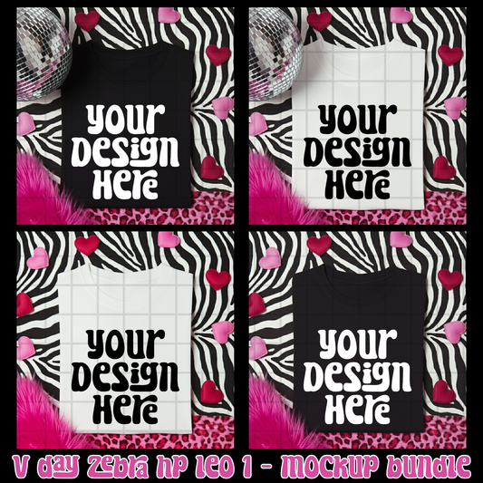 V Day Zebra & Hot Pink Leopard 1 - Mockup Bundle