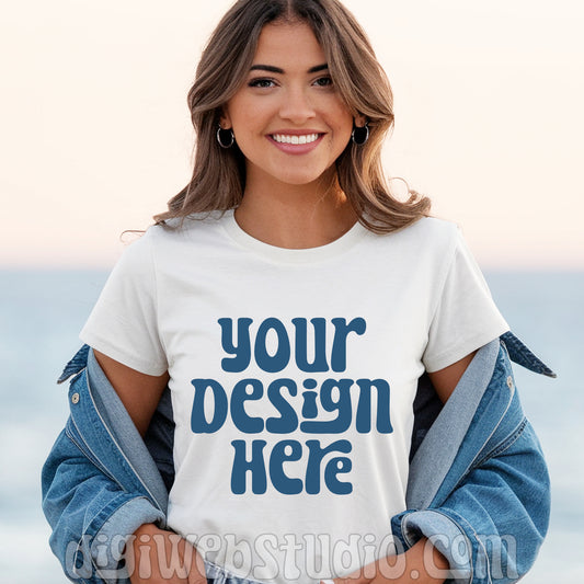 At The Beach White Shirt Mockup 5