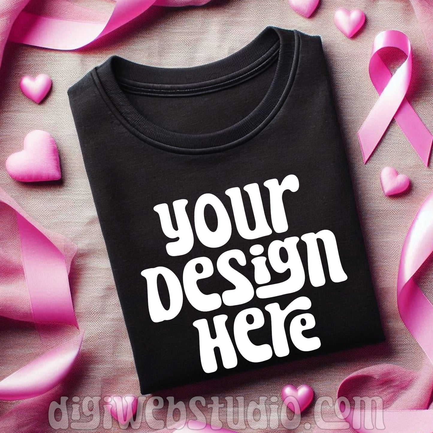 Breast Cancer Awareness Black Shirt Mockup 1