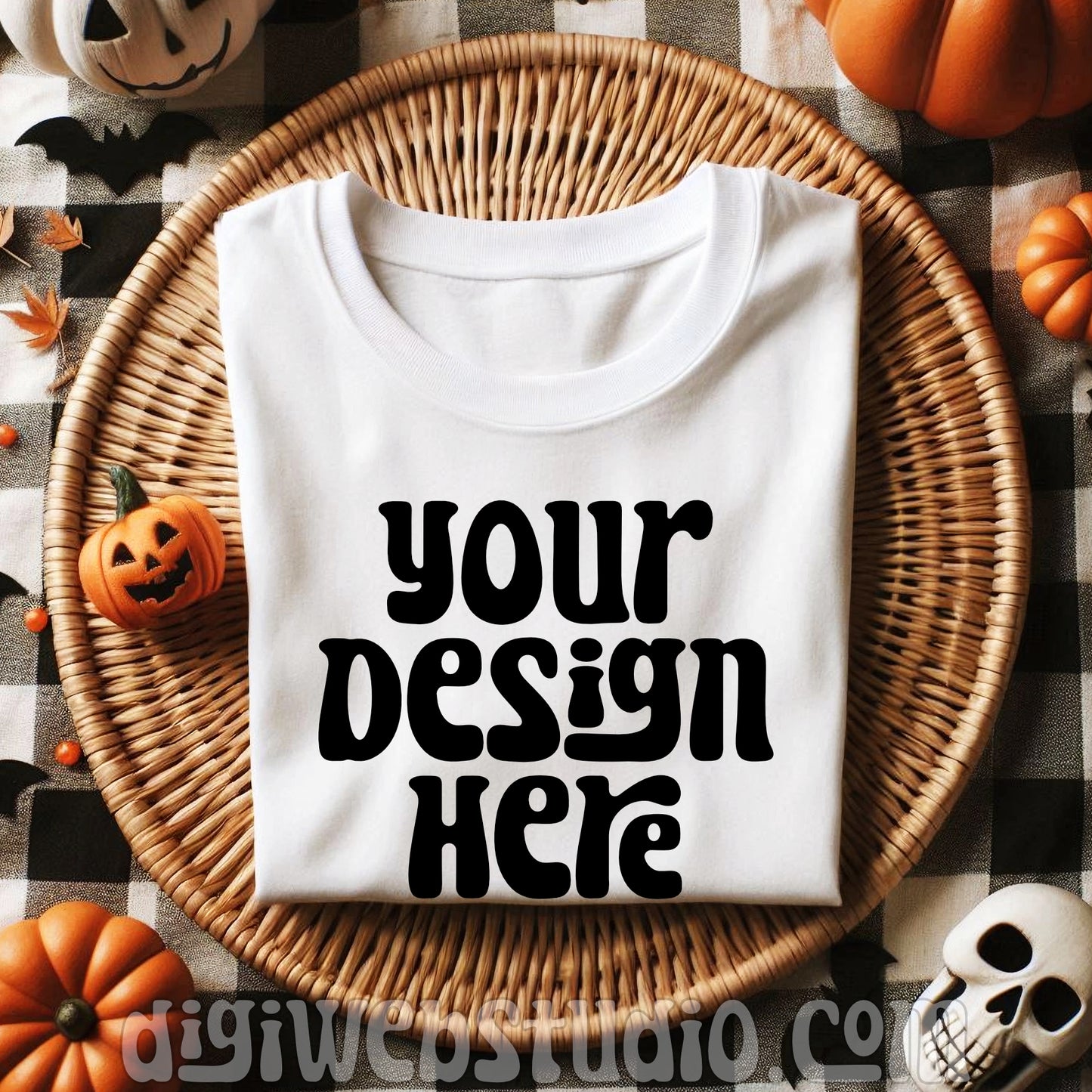 Boho Halloween White Shirt Mockup 2