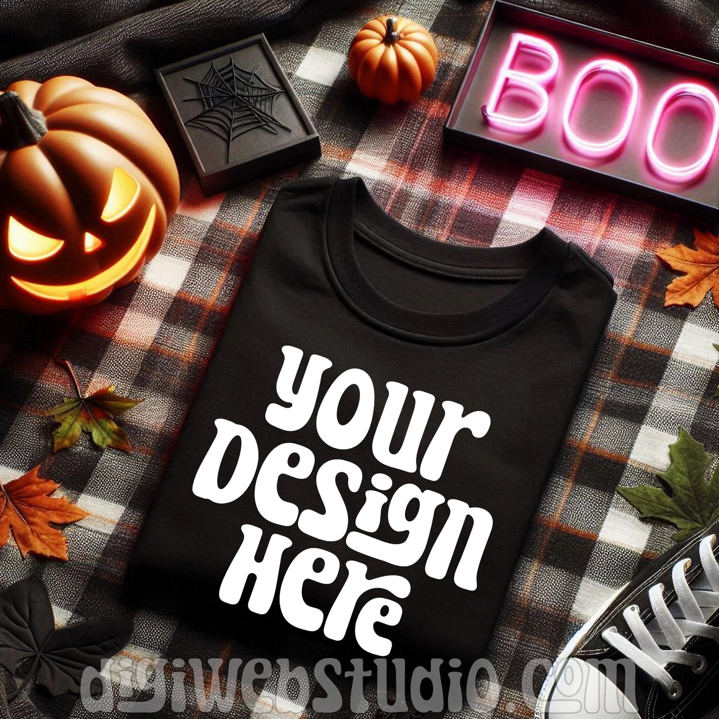 Halloween Black Shirt Mockup 3