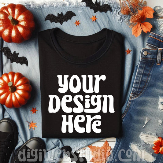 Halloween Black Shirt Mockup 8