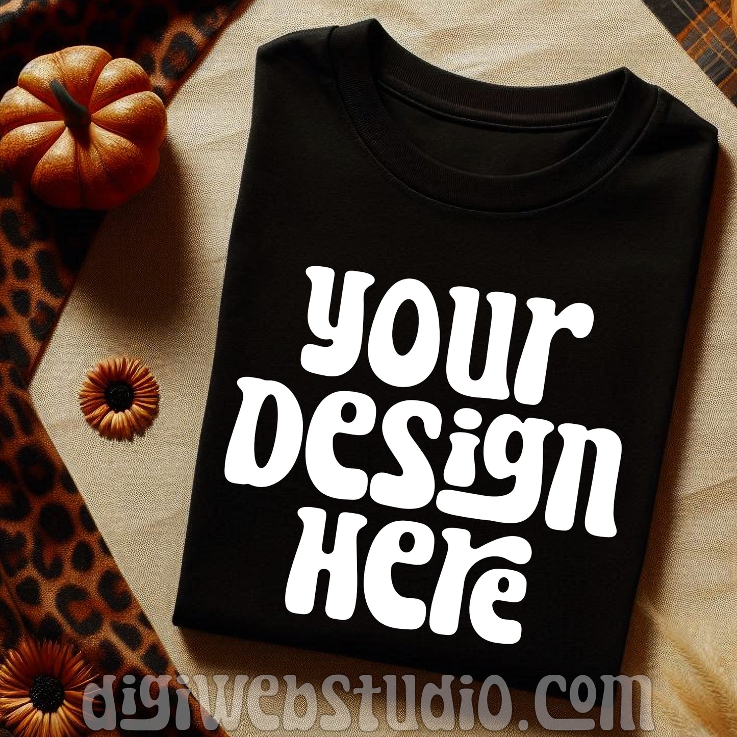 Halloween Plaid Black Shirt Mockup 3