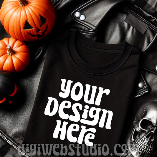 Halloween Plaid Black Shirt Mockup 7