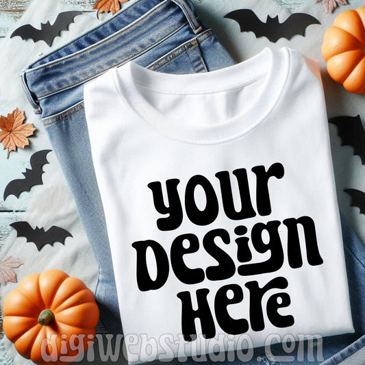 Halloween White Shirt Mockup 6