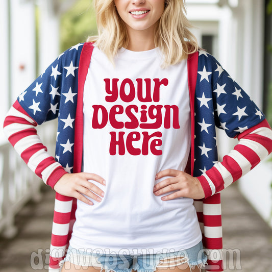 Patriotic White Shirt Mockup 1
