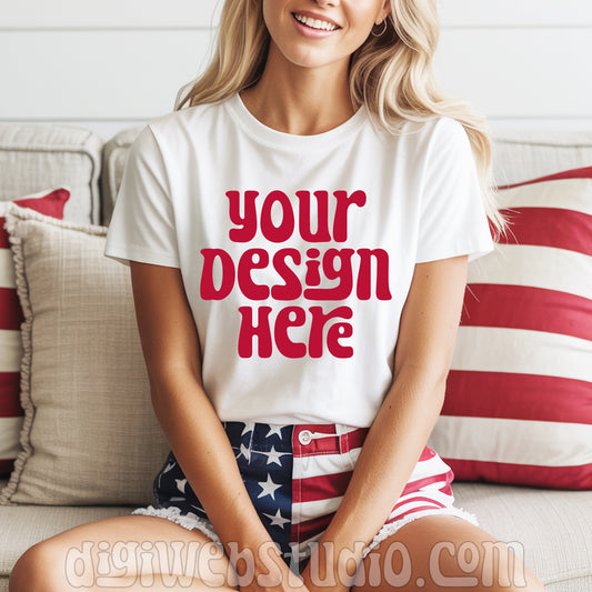 Patriotic White Shirt Mockup 2