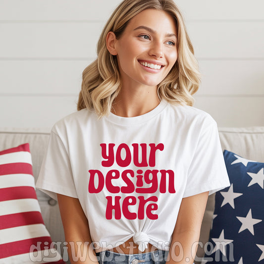 Patriotic White Shirt Mockup 3