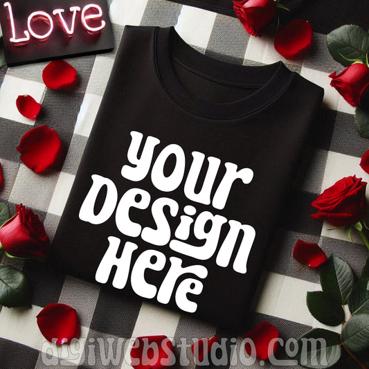 Valentine Black Shirt Mockup 2