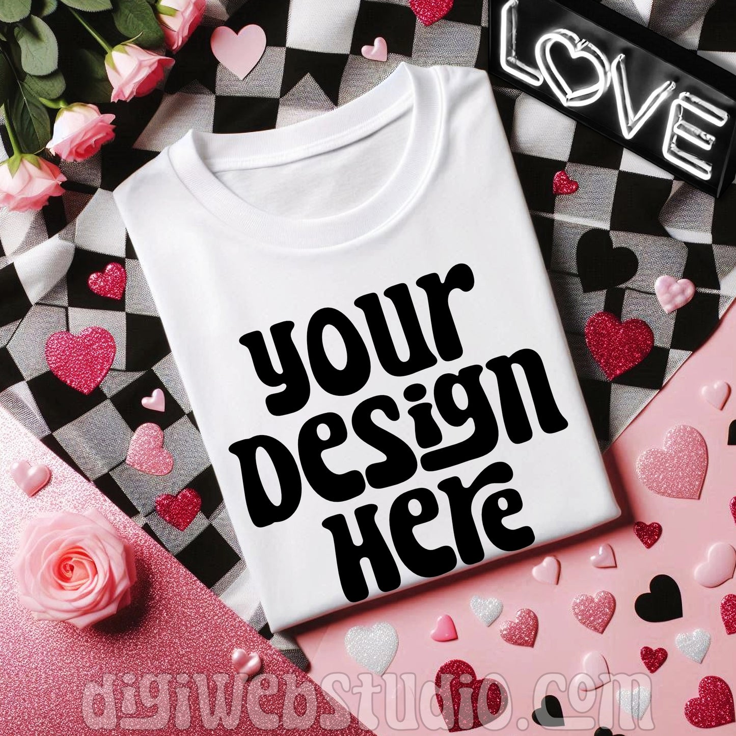 Valentine White Shirt Mockup 1