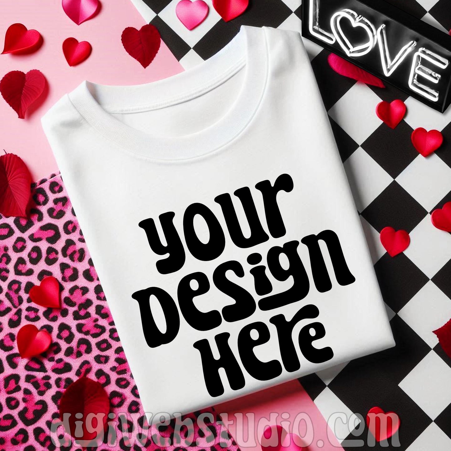 Valentine White Shirt Mockup 2