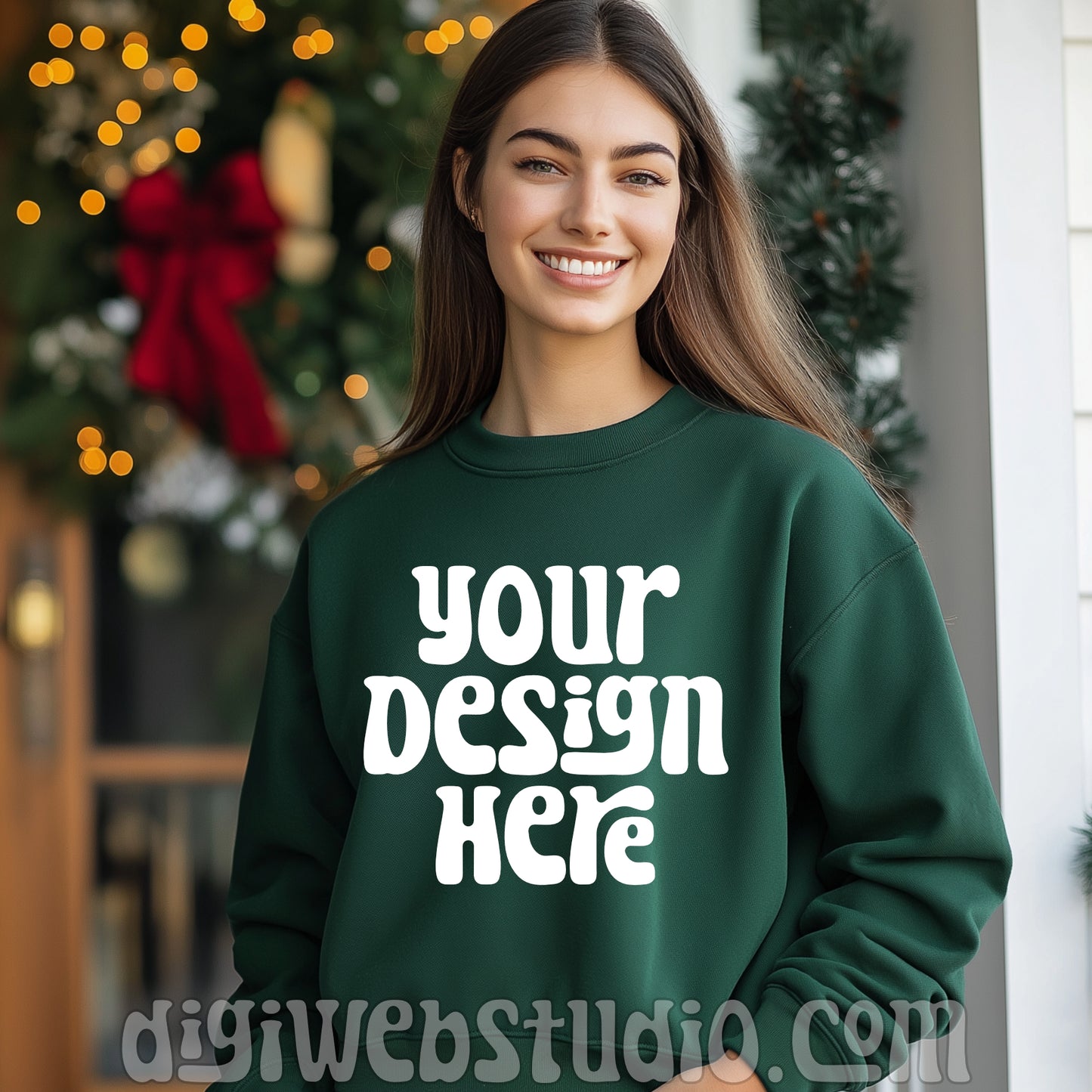 Christmas Gildan Forest Sweatshirt Mockup 3