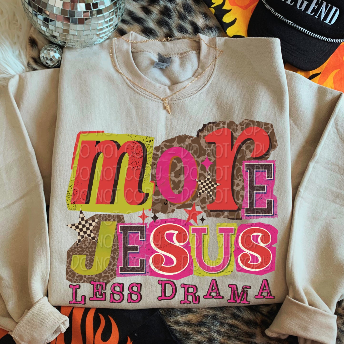 More Jesus Less Drama 1 - 2025 Digital PNG Design