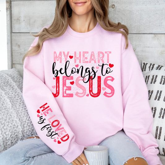 My Heart Belongs To Jesus w/ Matching Sleeve 1 - Digital Design PNG