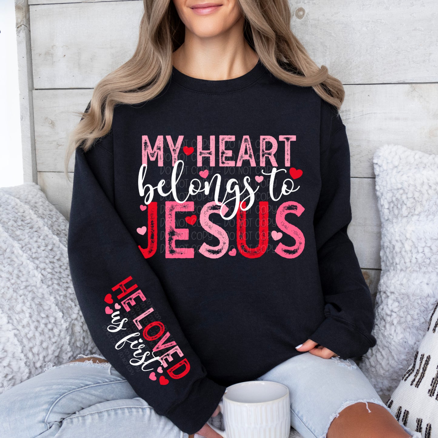 My Heart Belongs To Jesus w/ Matching Sleeve 1 - Digital Design PNG