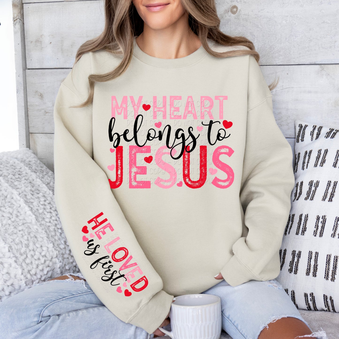 My Heart Belongs To Jesus w/ Matching Sleeve 1 - Digital Design PNG